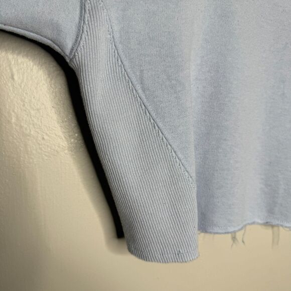 Hollister Womens Crop Sweater Medium Sky Blue‎ California Graphic Beach Boho - Picture 6 of 11